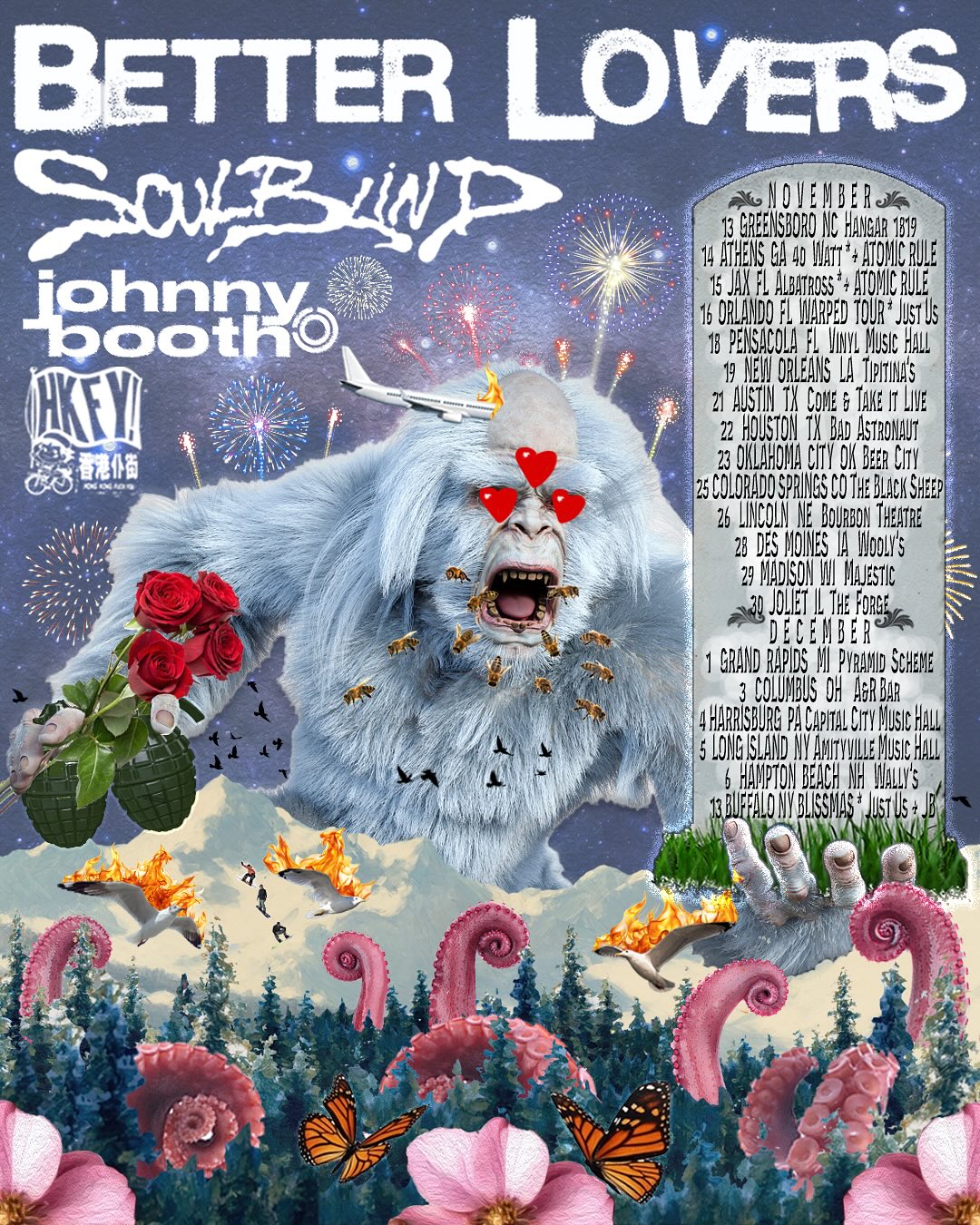 Johnny Booth Bad Luck Tour Poster